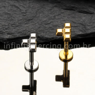Piercing Labret Titânio Peça De Montar Tetris
