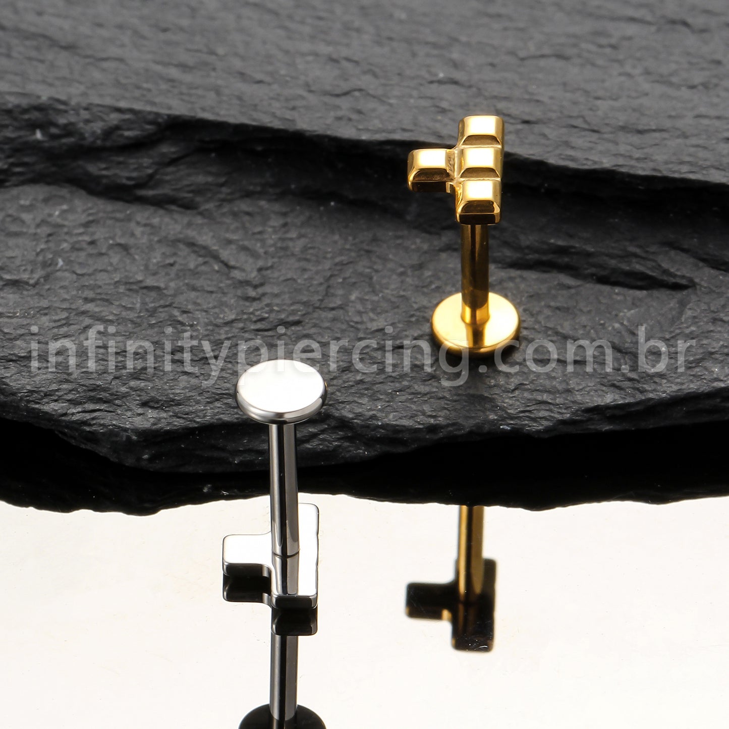 Piercing Labret Titânio Peça De Montar Tetris