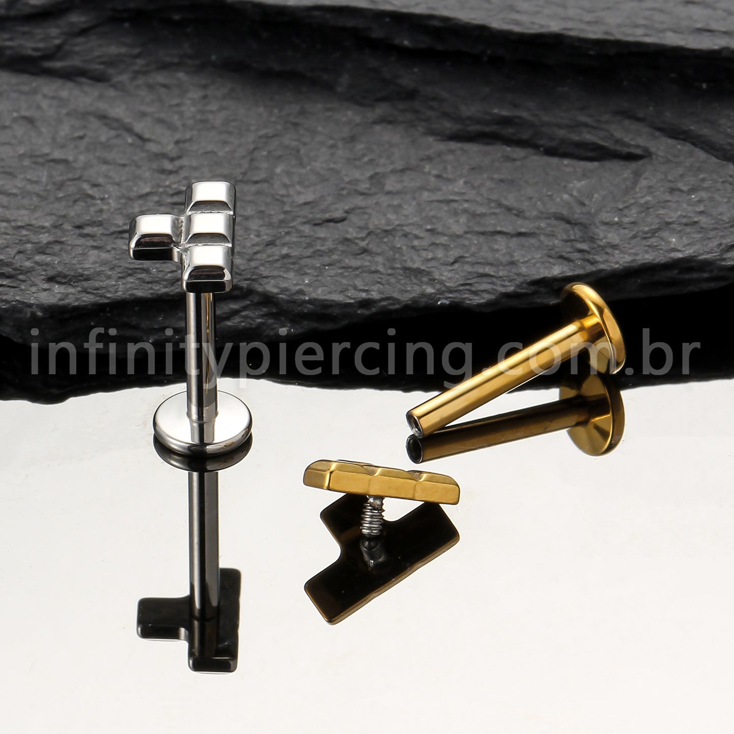 Piercing Labret Titânio Peça De Montar Tetris