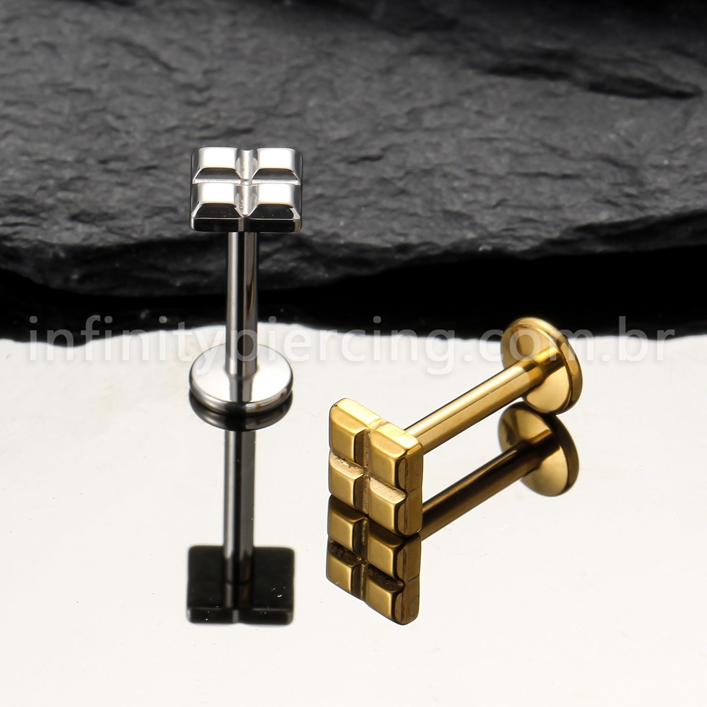 Piercing Labret Titânio Peça De Montar Tetris