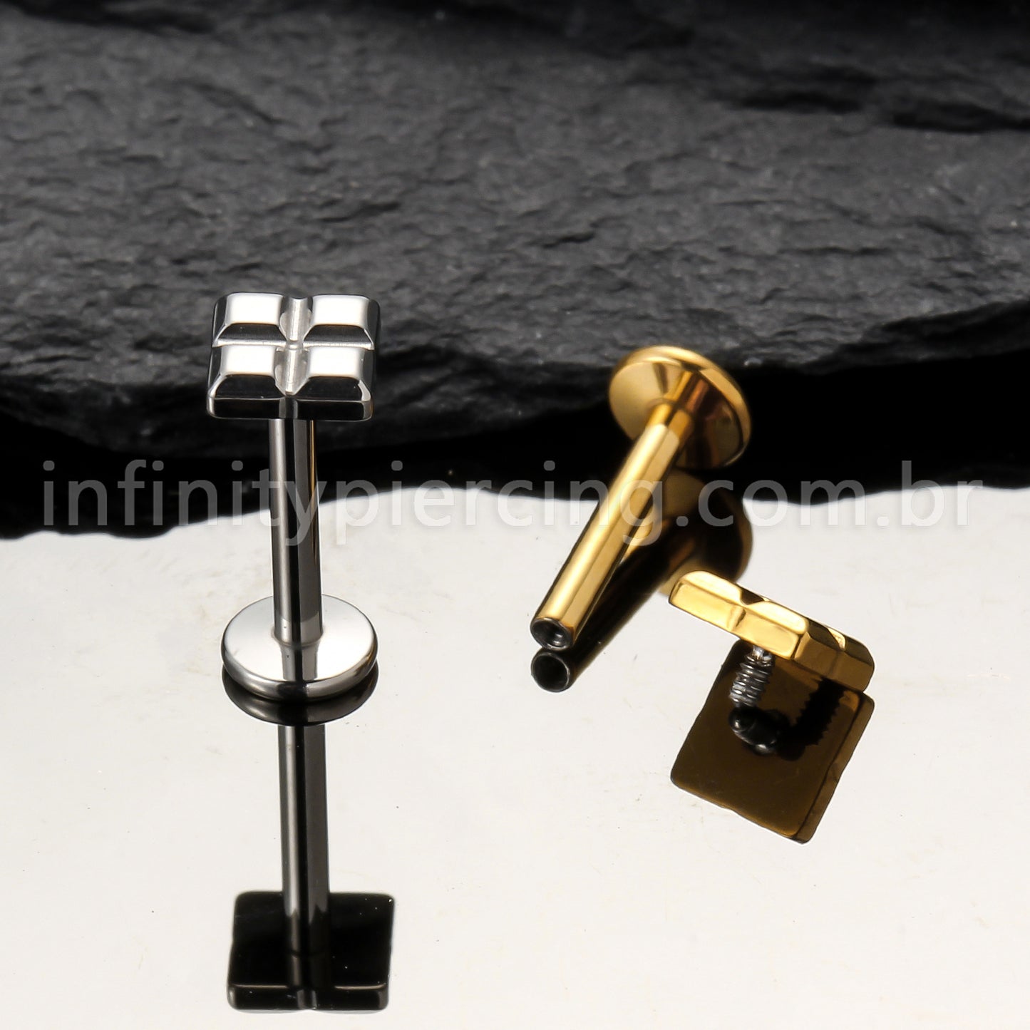 Piercing Labret Titânio Peça De Montar Tetris