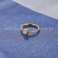 Piercing Argola Segmentada Aço Cirurgico Zircônia Pedra Redonda