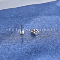 Piercing Labret Titânio Zircônia Cravejda