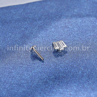 Piercing Labret Titânio Zircônia Cravejda