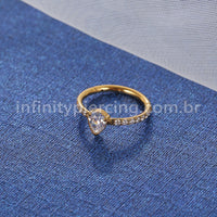 Piercing Argola Titânio Segemento Articulado Zircônia Gota