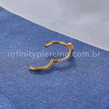 Piercing Argola Titânio Segemento Articulado Zircônia Gota