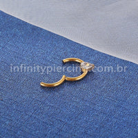 Piercing Argola Titânio Segmento Articulado Zircônia Gota