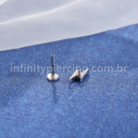 Piercing Labret Titânio Rosca Interna Raio Zircônia Cravejada