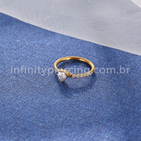 Piercing Argola Titânio Segmento Articulado Zircônia Coração