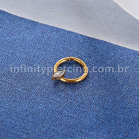 Piercing Argola Titânio Segmento Articulado Zircônia Oval Com Ponta