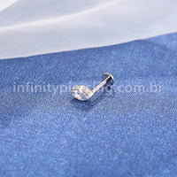 Piercing Labret Titânio Zircônia Cravejada