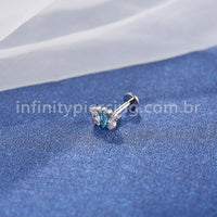 Piercing Labret Rosca Interna Titânio Zircônia