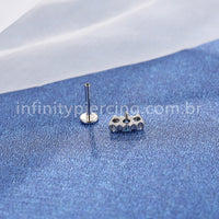 Piercing Labret Rosca Interna Titânio Zircônia