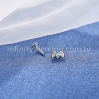 Piercing Labret Rosca Interna Titânio Zircônia