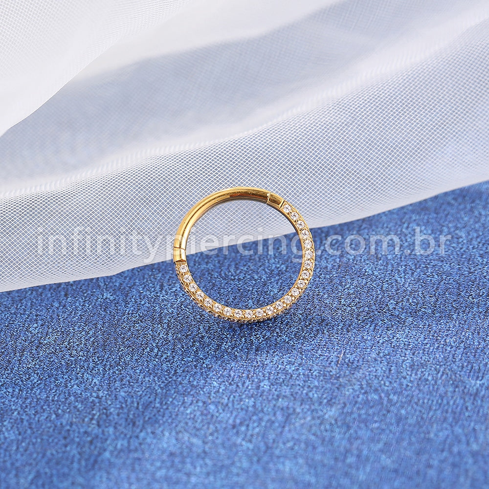 Piercing Argola Titânio Segmento Articulado Zircônia