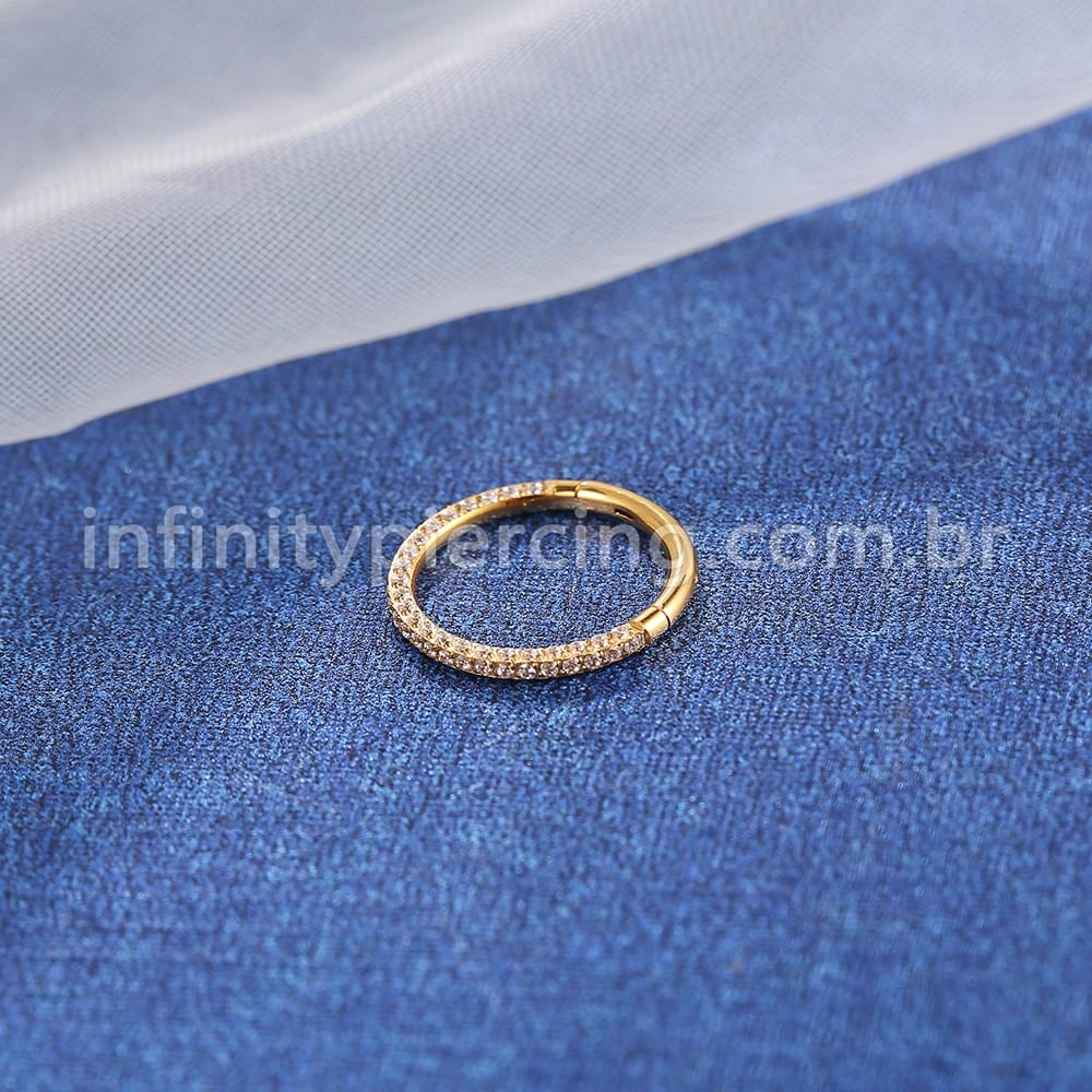 Piercing Argola Titânio Segmento Articulado Zircônia