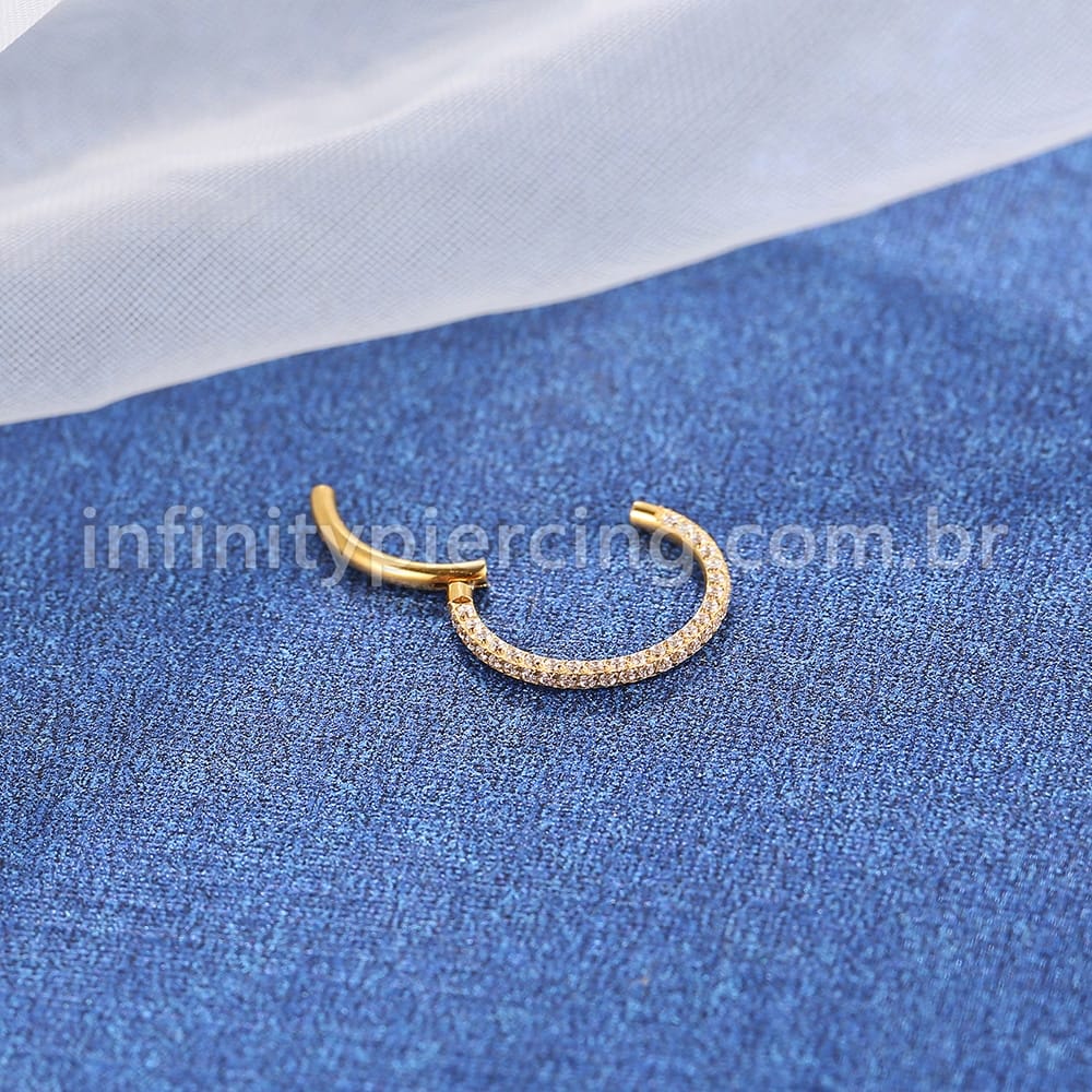 Piercing Argola Titânio Segmento Articulado Zircônia