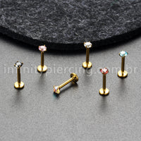 Piercing Labret Titânio Zircônia Ponto De Luz Colorida Rosca Interna