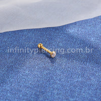 Piercing Minibarbell Australiano Aço Cirúrgico Zircônia