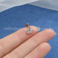 Piercing Labret Titânio Zircônia Cravejada