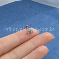 Piercing Labret Rosca Interna Titânio Zircônia