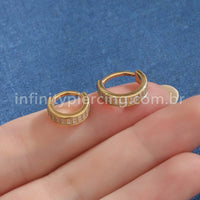 Piercing Argola Segemento Articulado Titânio Zircônia Cravejada