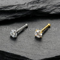 Piercing Nostril Reto Titânio Zircônia Redonda
