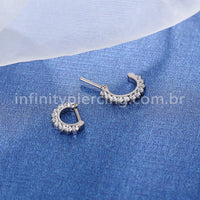 Piercing Meia Argola Titânio Segmento Articulado Zircônia