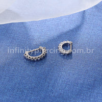 Piercing Meia Argola Titânio Segmento Articulado Zircônia