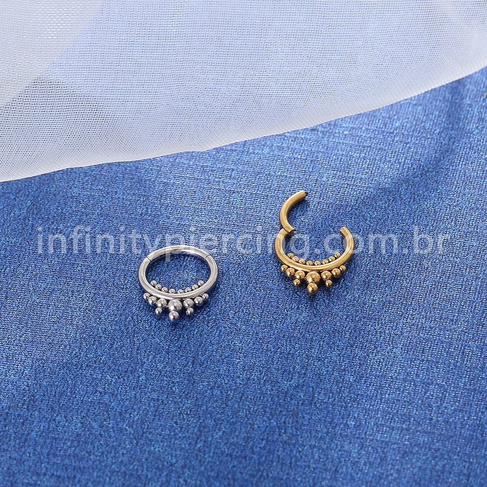 Piercing Argola Titânio Segmento Articulado Indiano