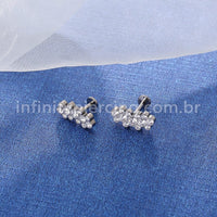 Piercing Labret Titânio Zircônias Cravejadas