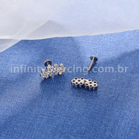 Piercing Labret Titânio Zircônias Cravejadas