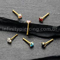 Piercing Nostril Reto Titânio Zircônia Redonda