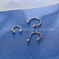 Piercing Ferradura Titânio Zircônia
