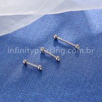 Piercing Barbell Titânio Zircônia Cravada