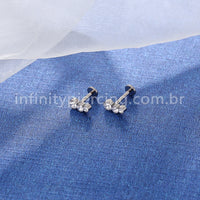 Piercing Labret Titânio Zircônia Cravejada