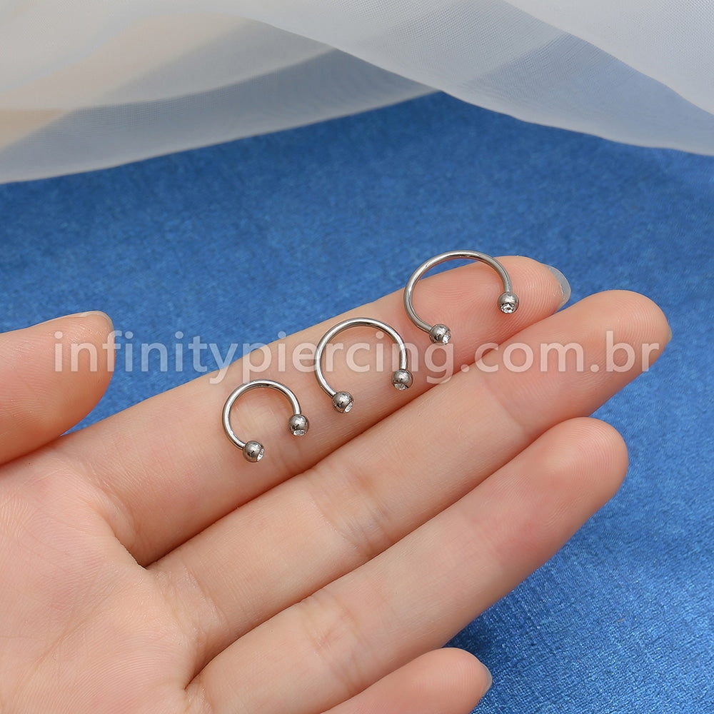 Piercing Ferradura Titânio Zircônia