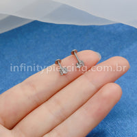 Piercing Labret Titânio Zircônia Cravejada
