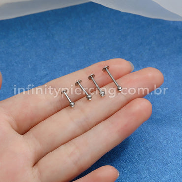 Piercing Labret Aço Cirúrgico Zircônia Rosca Interna