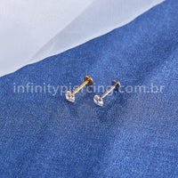 PIERCING LABRET TITÂNIO PVD ZIRCÔNIA REDONDA