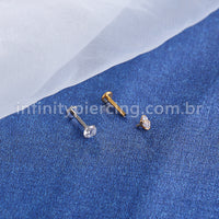 PIERCING LABRET TITÂNIO PVD ZIRCÔNIA REDONDA