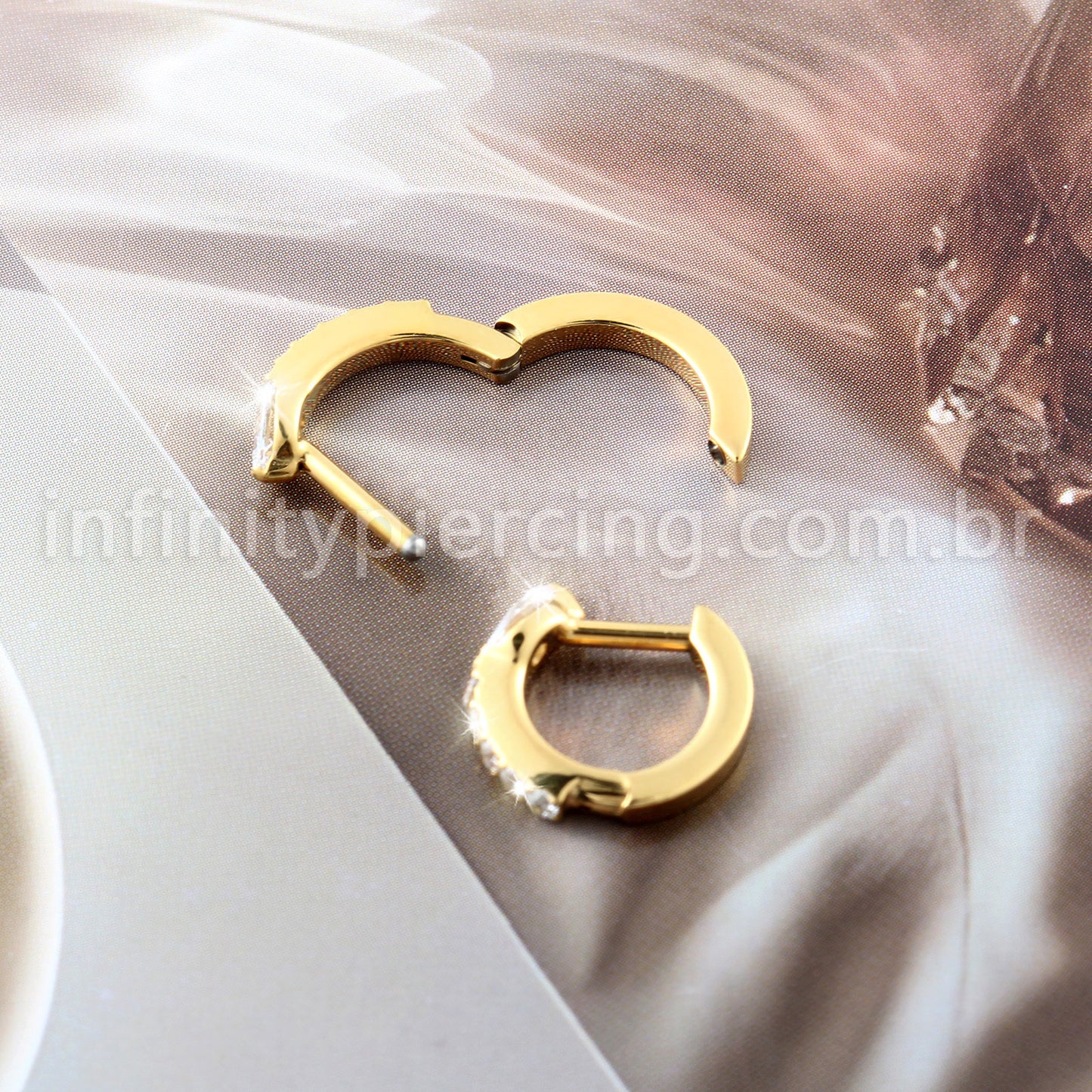 Piercing Argola Titânio Com Zircônia Cravejada