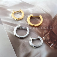 Piercing Argola Titânio Com Zircônia Cravejada