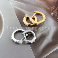 Piercing Argola Titânio Com Zircônia Cravejada