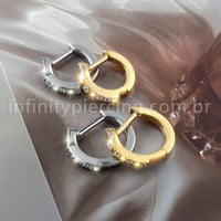 Piercing Argola Titânio Com Zircônia Cravejada