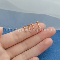 PIERCING LABRET TITÂNIO PVD ZIRCÔNIA REDONDA