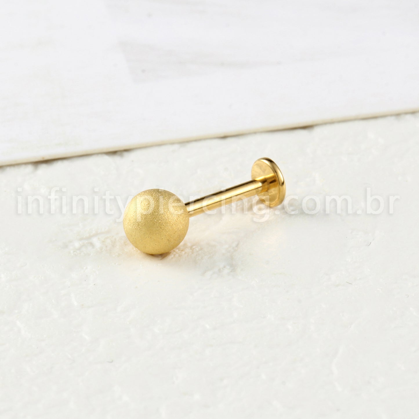Piercing Labret Titânio Bolinha Fosca