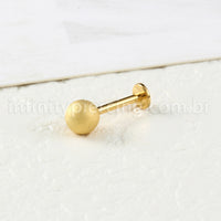 Piercing Labret Titânio Bolinha Fosca
