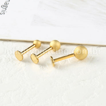 Piercing Labret Titânio Bolinha Fosca
