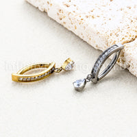 Piercing Argola Para Umbigo Titânio Zircônia  Com Pingente Gota